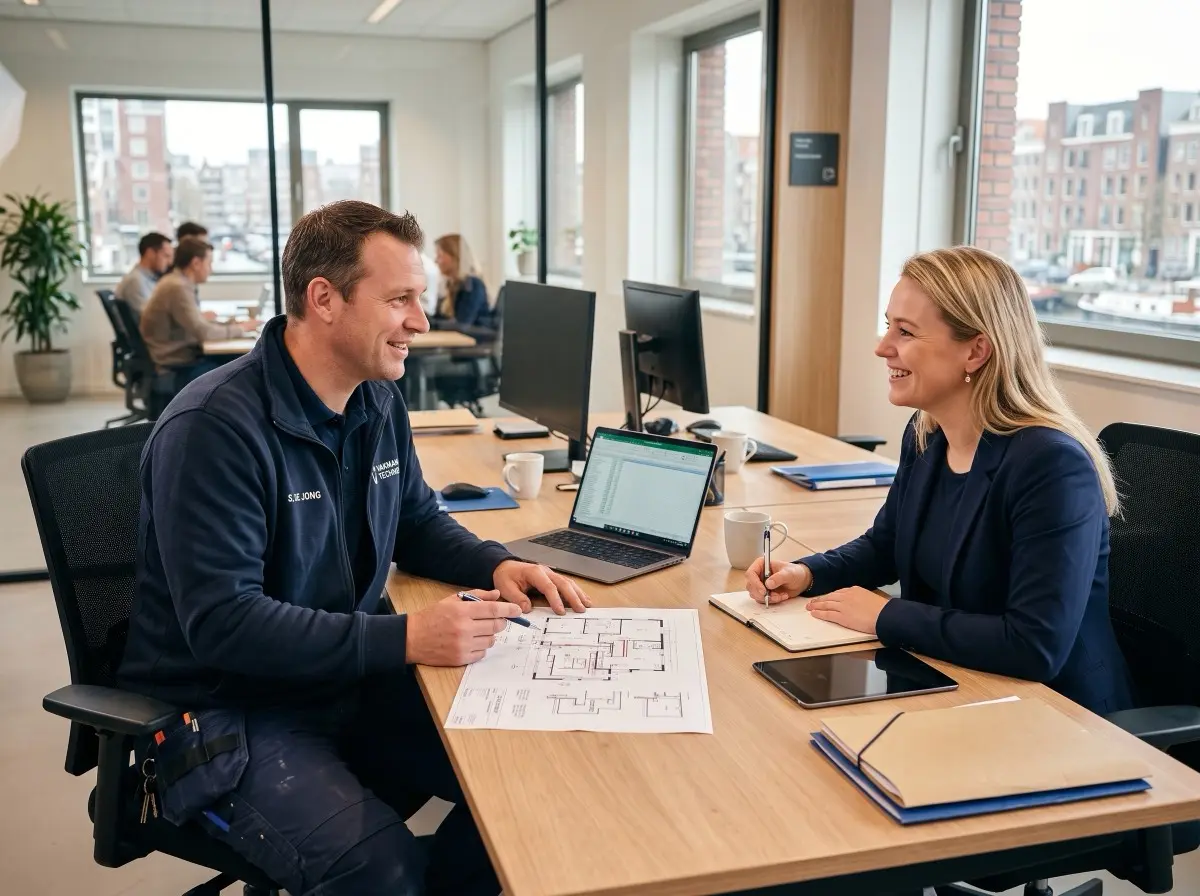 Kennismakingsgesprek bij IP Techniek Eindhoven – loodgieter en recruiter